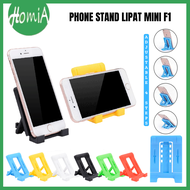 Phone Stand Lipat Mini F1 Adjustable Smartphone Holder Docking Dudukan Penyangga Sandaran HP Tablet Multi-Stent Untuk Drakoran Zoom Meeting - HOMIA