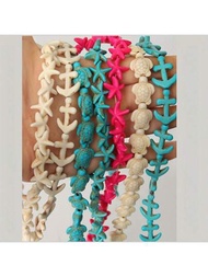 1 pieza de cadena de cuentas de mar con piedras de estilo bohemio para hacer collares, pulseras y tobilleras DIY en vacaciones de verano en la playa