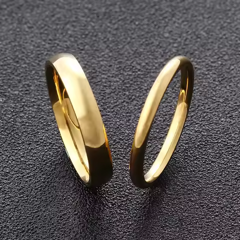 High quality titanium steel plated 18K gold ring couple ring Europe and the United States men and wo