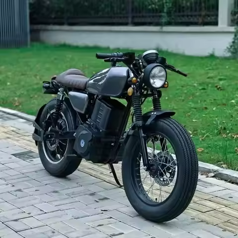 BR Motorcycle Factory Price CG 125 Vintage Style 5000W Motor 50Ah Lithium Battery Electric Motorcycl