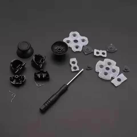 For PS4 JDM-001 / 011 Controller L1 R1 L2 R2 Trigger Buttons 3D Analog Stick + Conductive Rubber But