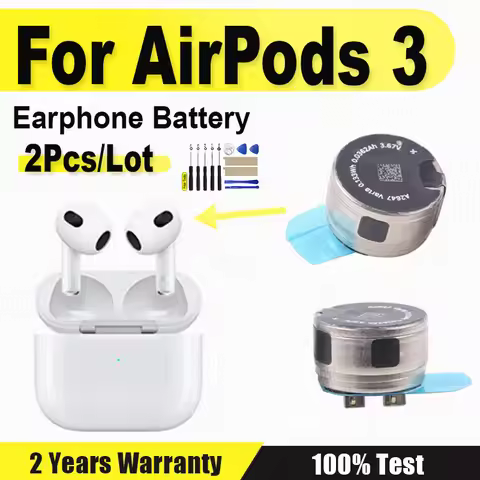 2pcs A2647 Replace battery for Apple Airpods 3 Air pods 3 A2564 A2565 airpods 3rd replacement batter