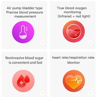 สมาร์ทวอท์ช TK61ถุงลมนิรภัยเครื่องวัดระดับออกซิเจนในเลือดวัดความดันโลหิตแบบไม่รุกรานอุณหภูมิน้ำตาลในเลือด