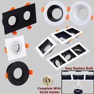 3H Lampu Downlight Arah Casing 3-Inci GU10 Recessed Casing Lampu Siling Spot Light Eye Ball