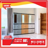 PLASTIC CLOTHES WARDROBE 4-LAYER MINI JUMBO FULL LOCK