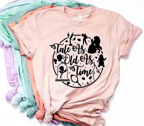 Women Tale As Old As Time T-shirt Beauty and Beast Shirt Cute Girls Shirt Casual Tees Bella Shirts F