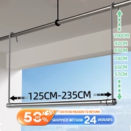 Clothes Rack Stainless Steel Extendable Balcony Outdoor Drying Rack Ceiling-Mounted Fixed Windproof Single Pole