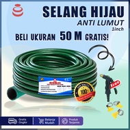 PROMO SELANG AIR 1 INCH 50 METER 1 ROL BENANG HIJAU ANTI LUMUT SELANG TAMAN PERKEBUNAN ALAT PEMBUANG