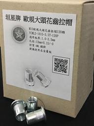 台灣製YCML系列大包裝歐規大頭薄壁花齒拉帽M10拉帽120顆M8拉帽180顆M6拉帽270顆M5拉帽390顆M4拉帽