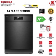 Toshiba Freestanding Dishwasher Hygiene Matters 14 Places Settings DW-14F2(BS)MY