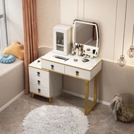 ES.โต๊ะเครื่องแป้ง แต่งหน้ากระจกLED สไตล์เกาหลี เก็บของได้เยอะ ปลีก/ส่ง EASYHOME E48