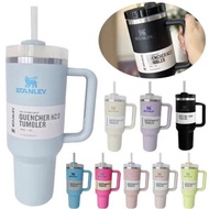 Insulated Lid 40oz With and Straws Stainless Steel Coffee Tumbler with Handle Vacuum Leak Proof cup 