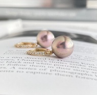 個性大顆淡水珍珠圈形耳環 12mm 愛迪生珍珠 婚禮 正式場合