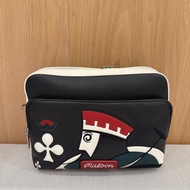 imported 2025 Malbon Korean New Malbon Golf Bag Clutch Bag Mens And Womens Word Pattern Color Matchi