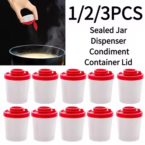 1/2/3pcs Seasoning Jar Pepper Shakers Moisture Proof Mini Salt Shaker to go Camping Picnic Outdoors 