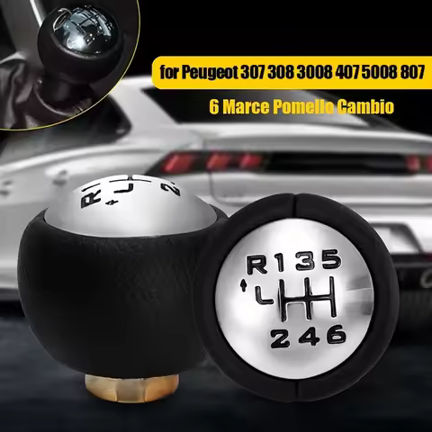 6 Speed Manual Car Gear Stick Shift Knob Head For Peugeot 307 308 3008 407 5008 807 PARTNER B9 TEPEE