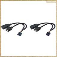 [K O G X] 2X USB 9PIN to USB-A Male and TYPE-E KEY-A Cable USB Front Panel Adapter Cable USB 9PIN to
