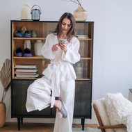 麻西裝外套和褲子，麻服裝，麻和服，麻褲子