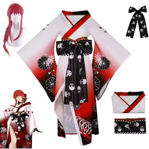Anime Chainsaw Man Makima Cosplay Costume Hyakkiyakou Shutendoji Makima Cosplay Japanese Kimono Hall