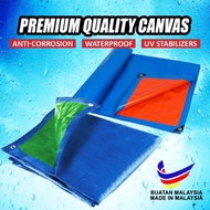 30' X 30'/20' x 30' Waterproof Blue Orange Canvas Tarpaulin Sheet Canopy Camping Kanvas Khemah Pasar