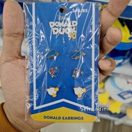 Anting Isi 3 Pasang Disney Donald Duck Gold Earring Donal Bebek Emas Anak Remaja Dewasa Hadiah Kado 