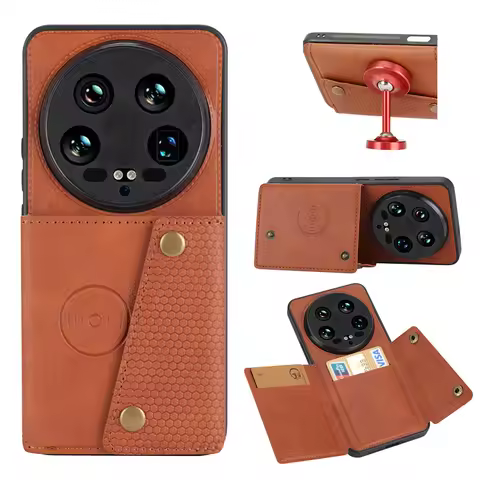 Funda For Xiaomi 14 Ultra Case PU Leather Wallet Case For Xiomi Mi 14 Mi14 Ultra 14Ultra 5G Magnetic