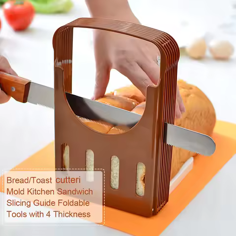 Bread Cutter Bread Cutters Bread/Toast Cutter Mold Kitchen Sandwich Slicing Foldable Tools with 4 Th