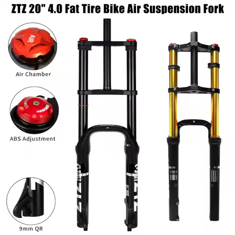 20/26 inch 4.0 Fat Tire Bike Air Suspension Fork - 180mm Travel, 135mm Hub Spacing, QR 9mm, Double C