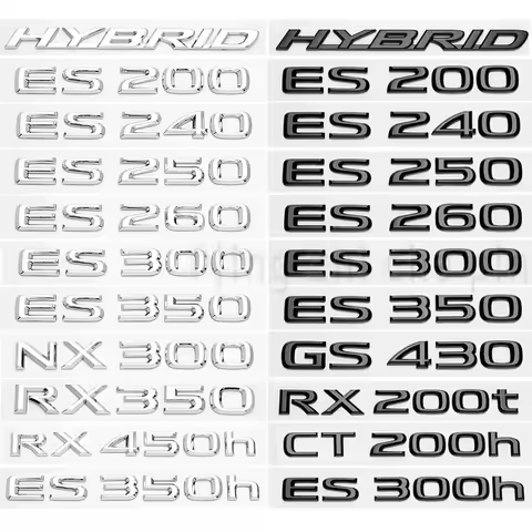 3D ABS Glossy Black Emblem for Lexus ES260 ES200 IS250 GS300 GX400 NX300 RX350 RX450h LX570 LM350 LS