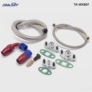 Flange Single Turbo Oil Feed Line Kit For Toyota Supra 1JZGTE 2JZGTE 1JZ/2JZ TK-WXB07