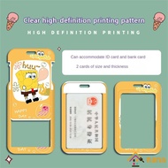Cartoon Spongebob Squarepants Mrt Card Holder Cute Student Card Holder Kids Lanyard Card Holder Protective Card Cover For Couple SG1