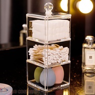 Cotton Swab Storage Box Organizer Transparent Stackable Multifunctional Storage Dustproof Stackable