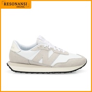 SEPATU PRIA TERBARU NEW BALANCE ORIGINAL SNEAKERS 237 BEIGE-PUTIH