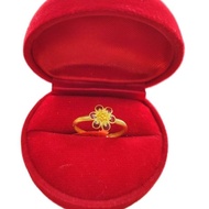 แหวนทองงานลงยา(ดอกไม้แดง) ทองแท้96.5%น้ำหนัก1/2สลึง มีใบรับประกัน