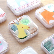 Healthy Diet Cartoon Transparent Portable Pill Box Small Pill Box Eyelash Box Portable Small Box Pil