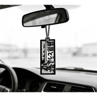 Car Hanging Rearview Mirror Pendant JDM Racing Style Initial D Fujiwara Tofu Shop Auto Accessories