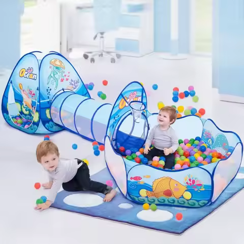 Children Ball Pool Tent Portable Ball Pit Play Tent Balloon Playpen Crawling Tunnel Kid Playground Y