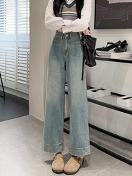 {Little Ruth} Small Guy 145-165cm Small Guy Women High Waist Wide Leg Jeans Women Spring Summer 2026