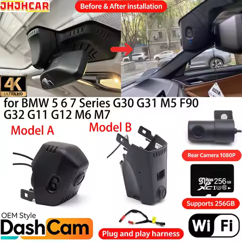 for BMW 5 6 7 Series G30 G31 M5 F90 G32 G11 G12 M6 M7 Wifi OEM DVR 4K Dash Cam Front Rear Camera Nig