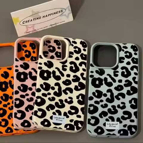 Luxury Leopard Print Lichee leather pattern Phone Case For Vivo V60 V50 V40 V30 V30E V29 V27 V25 Pro