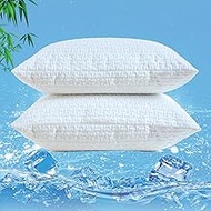 Gogreen Bamboo Rayon 3D Air Waterproof Pillow Protector, Breathable Pillow Cover, Cooling Pillow Case Protector with Zipper, Super Soft Pillow Case Cover with Zipper (4 Packs, King 20"x36", White)
