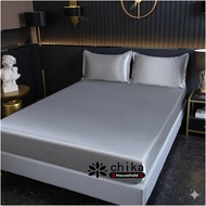 Silk Bedsheet 3in1 Fully Garterized Satin Bedsheet fit upto 10iches Hypoallergenic Smooth silky