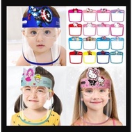 Cartoon Face Shield For Children Protective Tools Anti-saliva/Dust-proof /Anti-fogx Included Frames Ready Stock