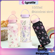 1000ml Thermos Bottle Rosette tumbler tahan panas tahan sejuk corak bunga stainless steel flask spor