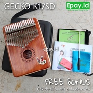 Gecko K17SD Kalimba 17 Keys Solid Red Sandalwood + Hardcase Free Bonus