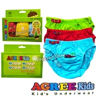 HIJAU 1 Box Cd Agree Kids AK. 017 Green | Boys' underwear contains 3 pcs, sizes M, L, XL