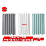 LUDDHA Plain PEVA Bathroom Shower Curtain 180x200Cm Waterproof Shower Curtain LUDHAGTORN