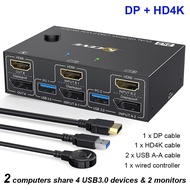MIAOJIANHAN | USB 3.0 Hub KVM Switch รองรับ HDMI และ DP
