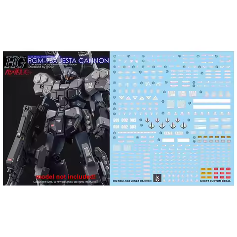 YAN Decal High Precision Fluorescent Waterslide Decals For HG RGM-96X Jesta Cannon Model Marking Sti