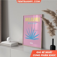 Tranh treo tường Ibiza Tulum Capri Miami Gallery Preppy Travel poster Pastel Home Decor Art tặng kèm